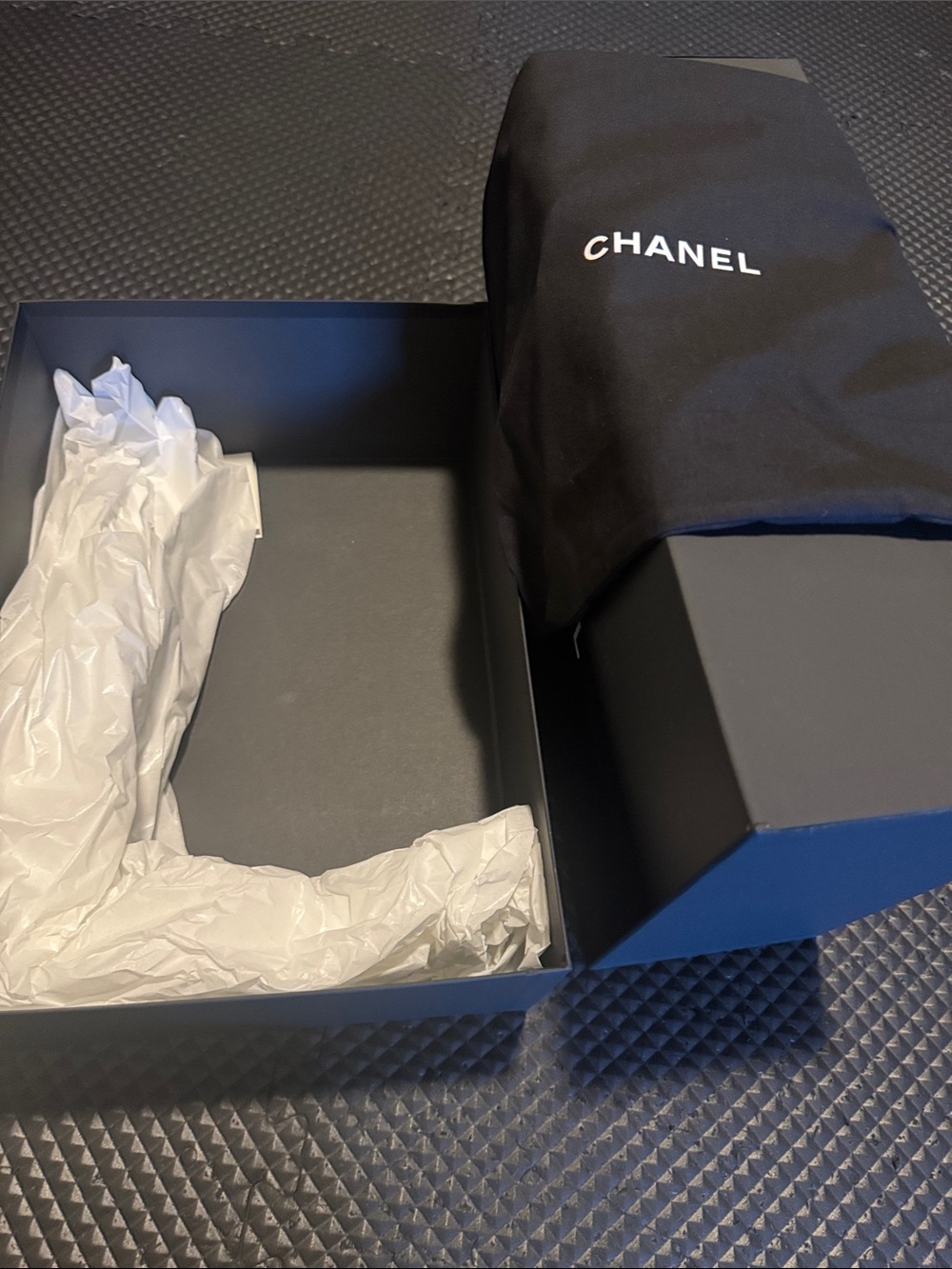 CHANEL Black Fabric Sunglasses Pouch with White Logo